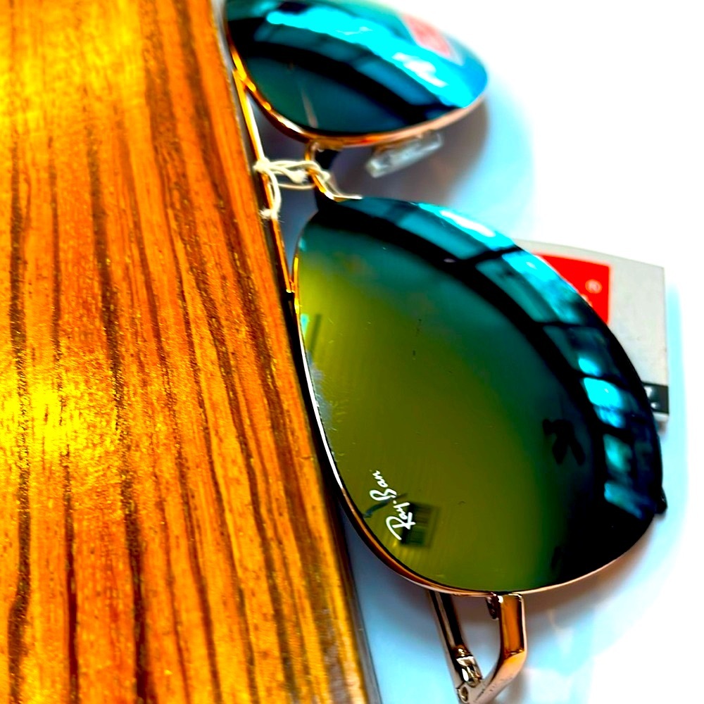 COPY - Ray-Ban Aviator Blue Mirror: NEW- Tags - Picture 2 of 8